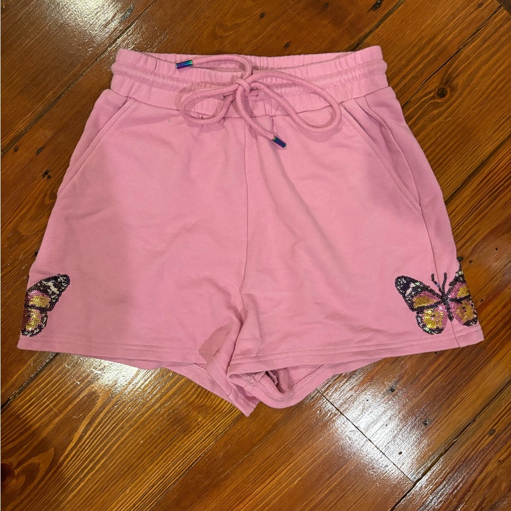 Queen of Sparkles butterfly pink shorts size small